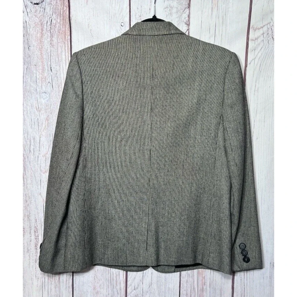Evan Picone Women’s Wool Vintage Tweed Blazer Black Gray Formal Work Wear Size 8